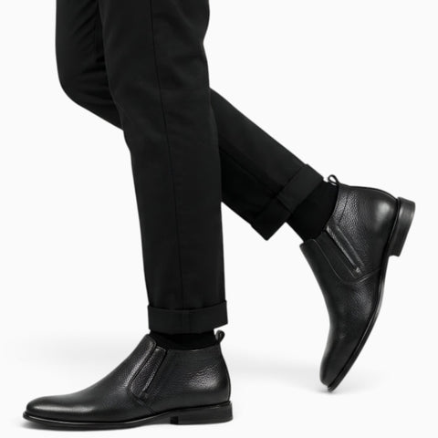 Chelsea leather boots offering classic style and superior comfort, perfect for any formal or casual occasion.