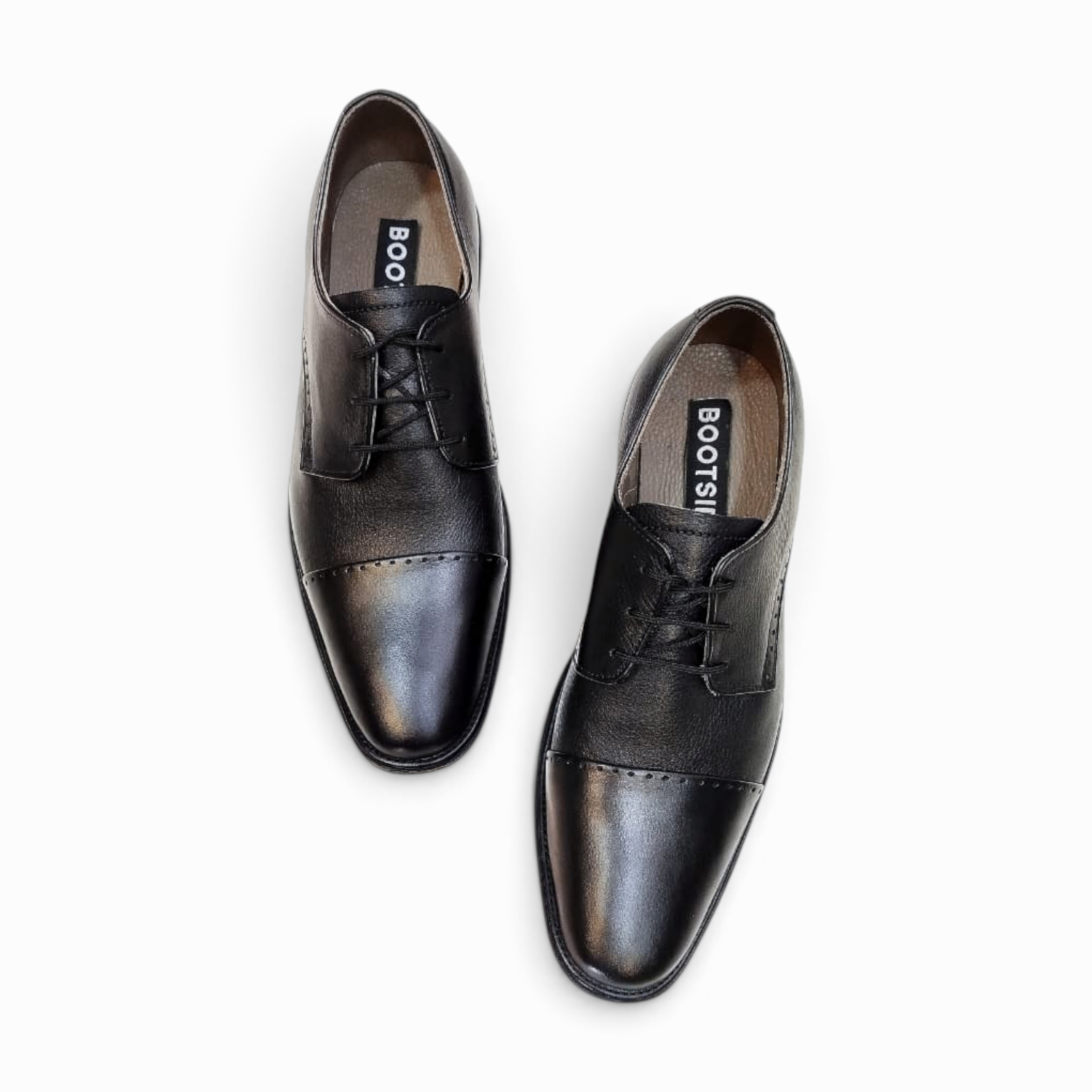 Elegant handmade leather Derby shoes crafted for comfort and style, perfect for formal occasions.