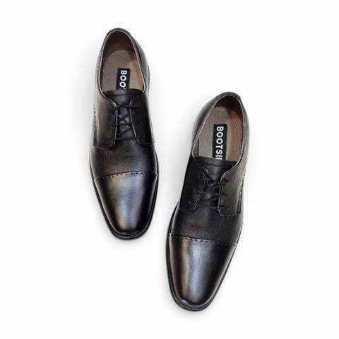 Elegant handmade leather Derby shoes crafted for comfort and style, perfect for formal occasions.
